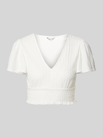 Only Crop Top mit Smok-Details Modell 'HANNAH' Offwhite 2