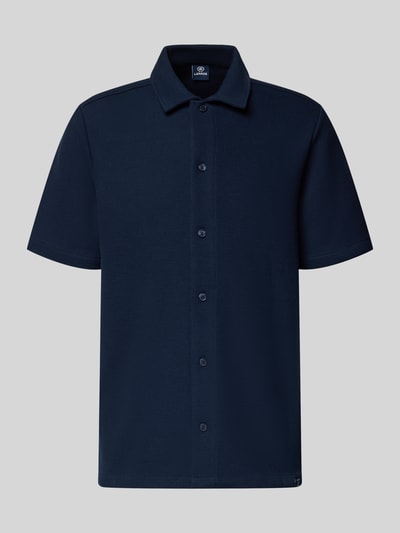 LERROS Regular Fit Freizeithemd mit Polokragen und Strukturmuster Marine 2
