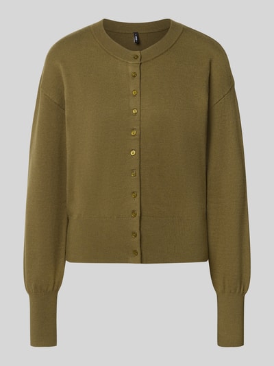 Produktfoto, olivgrüne Regular Fit Strickjacke aus Viskose-Mix Modell 'MIO' von ONLY, Damen Strickjacke von ONLY.