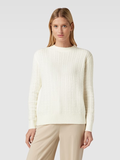 Christian Berg Woman Oversized Strickpullover mit Rundhalsausschnitt Offwhite 4