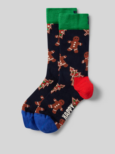 Happy Socks Skarpety z napisem z logo model ‘Gingerbread’ Niebieski 1