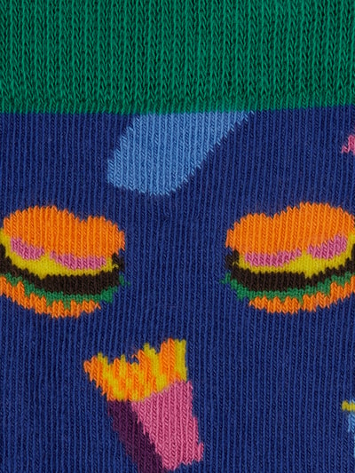 Happy Socks Socken mit Allover-Muster Modell 'BURGER' Marine 2