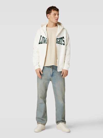 Low Lights Studios Sweatjacke mit Label-Stitching Modell 'Boxer' Offwhite 1