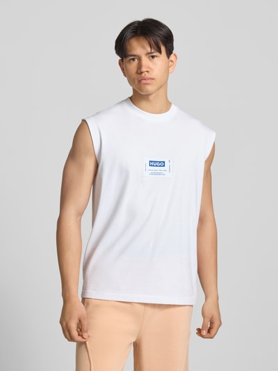 HUGO Blue Regular Fit Tank Top aus reiner Baumwolle Modell 'NURAZAK' Weiss 4