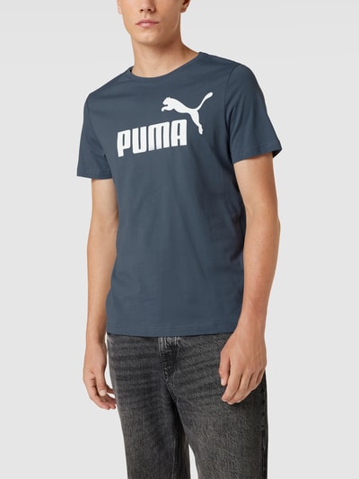 PUMA PERFORMANCE T-Shirt Label-Detail Modell 'Logo Tee' Rauchblau 4