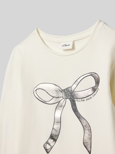 s.Oliver RED LABEL Regular Fit Langarmshirt aus Baumwoll-Mix Weiss 2