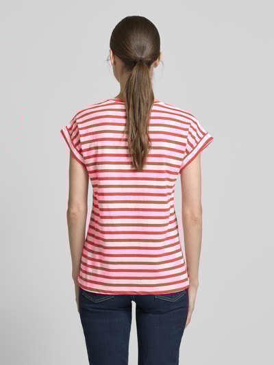 FREE/QUENT T-Shirt mit V-Ausschnitt Modell 'Viva' Rot 5