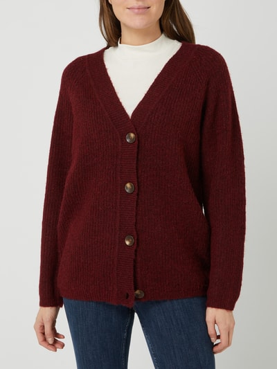 Vero Moda Cardigan met ribstructuur, model 'Daisy'  Bordeaux - 4