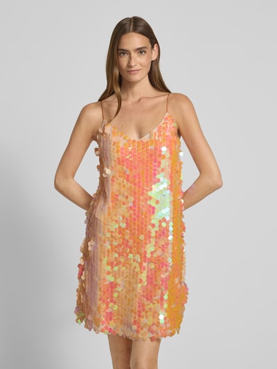 moves Mini-jurk met pailletten, model 'Balista' Oranje - 4