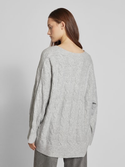 Only Loose fit gebreide pullover met kabelpatroon, model 'JEANETT' Lichtgrijs - 5