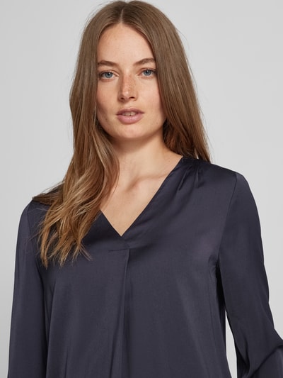 comma Blouseshirt met V-hals Marineblauw - 3