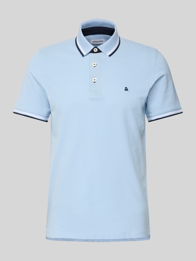 Jack & Jones Slim Fit Poloshirt mit Logo-Stitching Modell 'PAULOS' Hellblau 2