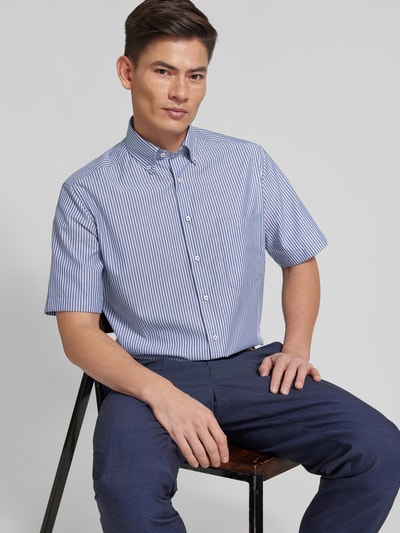 Eterna Comfort fit zakelijk overhemd met 1/2-mouwen Marineblauw - 3