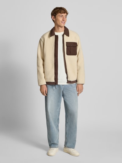 Levi's® Fleecejacke mit Brusttasche Modell 'JOONIE' Beige 1