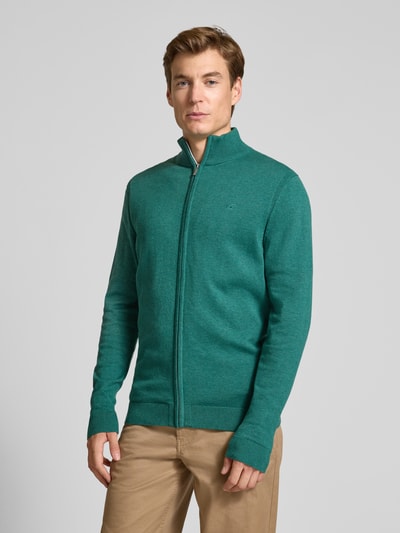 Tom Tailor Regular fit gebreid jack van puur katoen Smaragdgroen - 4