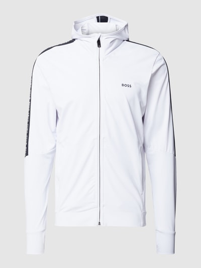 BOSS Green Sweatjacke mit Galonstreifen Modell 'Sicon Gym' Weiß 2