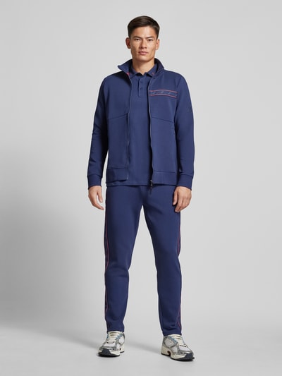 Joy Sweatjack met labeldetail, model 'G-Style' Donkerblauw - 1