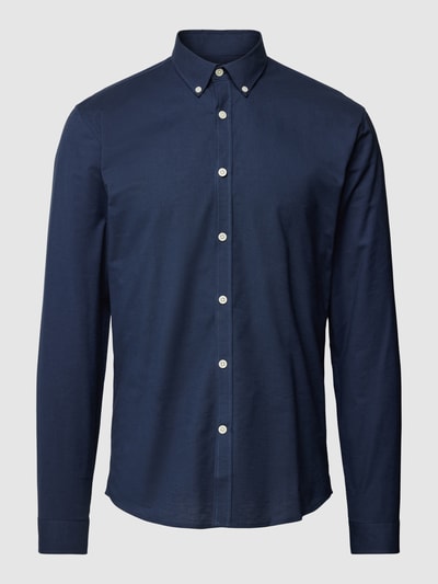 Lindbergh Slim Fit Freizeithemd mit Button-Down-Kragen Modell 'Oxford' Marine 2