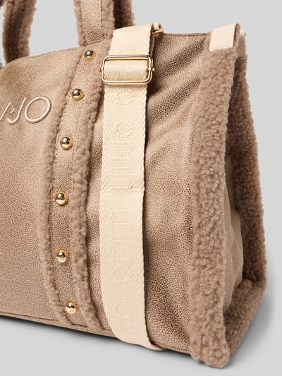 Liu Jo White Tote Bag mit Label-Stitching Sand 3