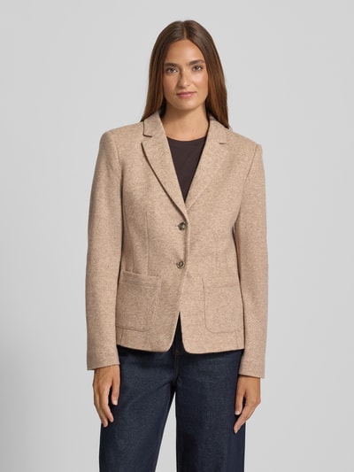 WHITE LABEL Slim Fit Blazer aus Woll-Mix mit Reverskragen Sand 4