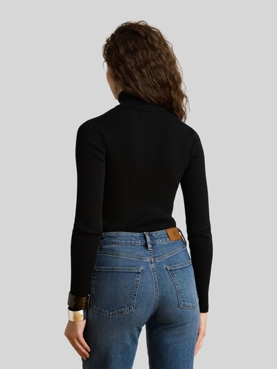 Lauren Ralph Lauren Slim fit coltrui van mix van katoen en modal Zwart - 5