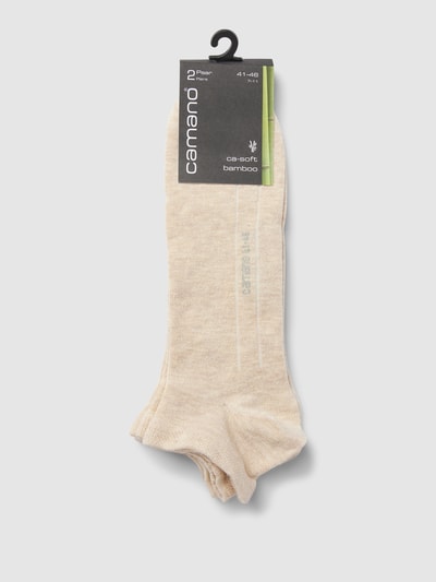 camano Sneakersocken mit Label-Detail im 4er-Pack Modell 'bamboo' Sand 3