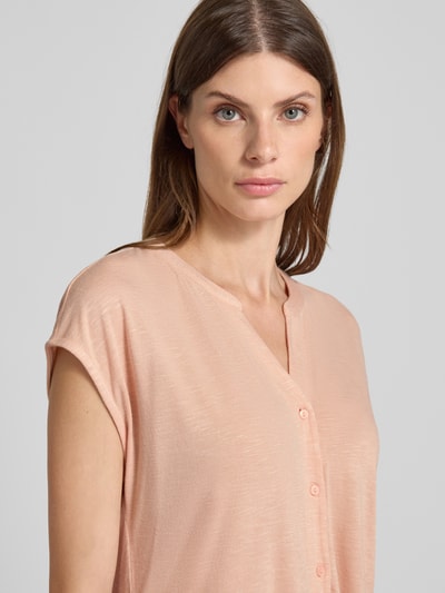 Zero T-shirt z mieszanki wiskozy z listwą guzikową Jasnoróżowy 3