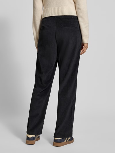 ZABAIONE Spodnie materiałowe o rozkloszowanym kroju z imitacji sztruksu model ‘Magdalene’ Czarny 5