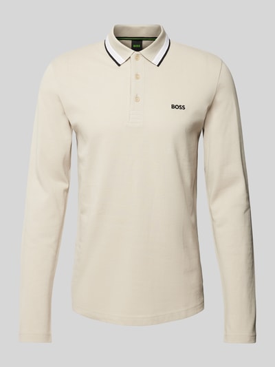 BOSS Green Regular Fit Poloshirt mit Label-Stitching Beige 2