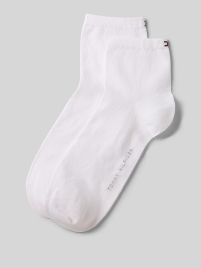 Produktfoto, Sokken im 2er-Pack van Tommy Hilfiger voor dames in wit katoenmix met elastische band en logostitching.