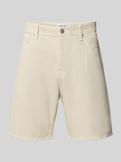 Produktfoto, Loose Fit Jeansshorts mit Eingrifftaschen Modell 'TONY' von Jack & Jones in Beige, Reine Baumwolle, Used-Look, sichtbare Textur.