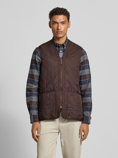 Barbour Regular fit bodywarmer met warme fleece aan de binnenkant Donkerbruin - 4