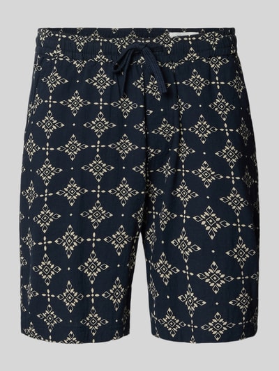 s.Oliver RED LABEL Szorty z tkaniny o kroju relaxed fit z bawełny Granatowy 1