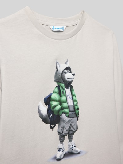 Mayoral Regular Fit Longsleeve mit Motiv-Print Stein 2