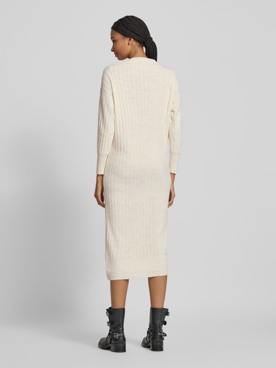 Only Fließendes Strickkleid mit V-Ausschnitt Modell 'NEW TESSA' Offwhite Melange 5
