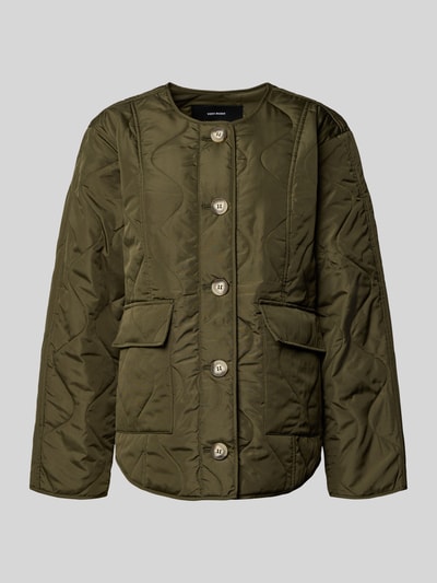 Vero Moda Regular fit gewatteerd jack met enkele knoopsluiting, model 'MILLIE' Olijfgroen - 2