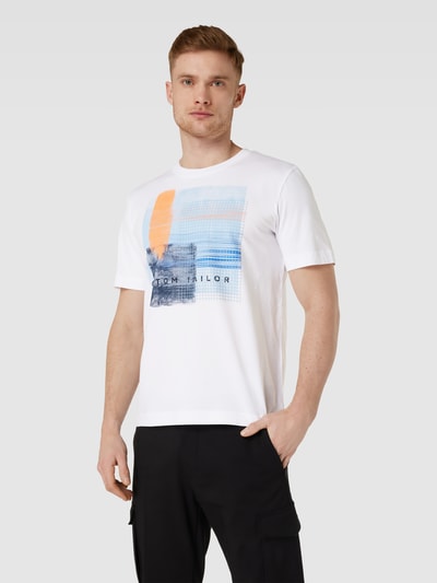 Tom Tailor T-Shirt mit Motiv- und Label-Print Weiss 4