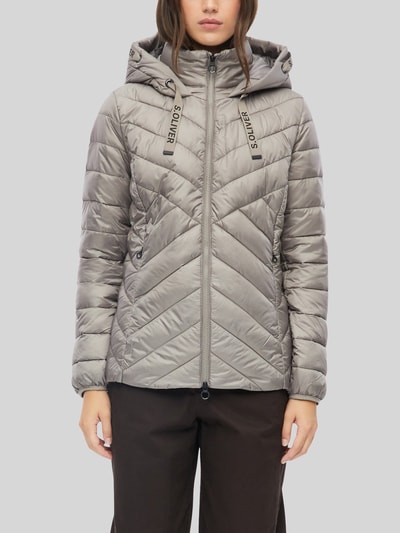 s.Oliver RED LABEL Slim fit gewatteerd jack met tweewegritssluiting Taupe - 3