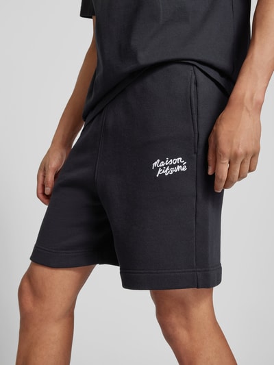 MAISON KITSUNE Sweatshorts mit Label-Stitching Black 3