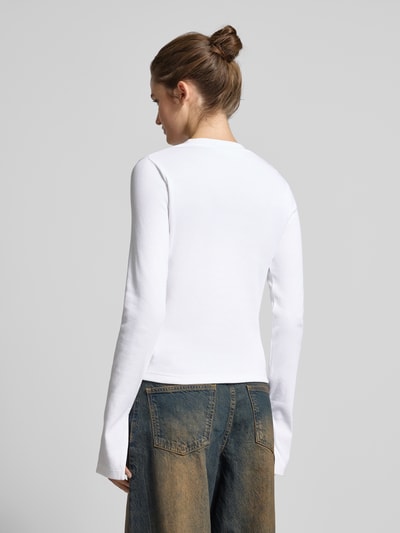 Calvin Klein Jeans Longsleeve mit geripptem Rundhalsausschnitt Weiss 5