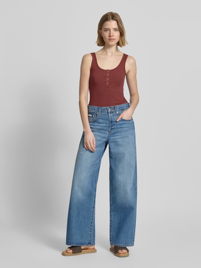 PIECES Slim Fit Tank Top aus Bio-Baumwoll-Mix Modell 'KITTE' Rostrot 1