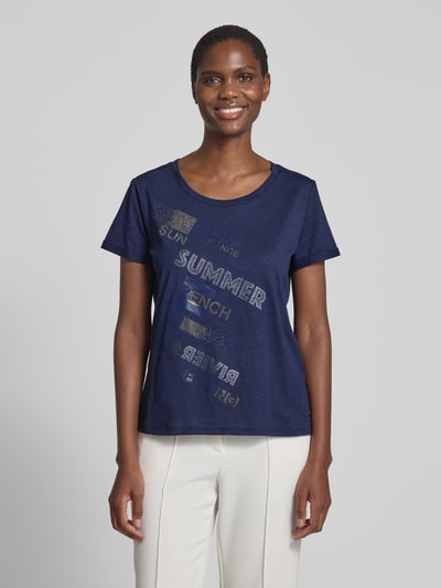 monari T-Shirt mit Statement-Print Marine 4