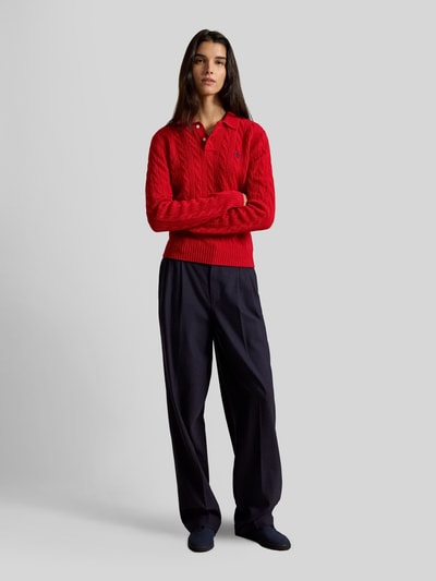 Polo Ralph Lauren Regular Fit Poloshirt aus Woll-Mix mit Kaschmir-Anteil Hellrot 1