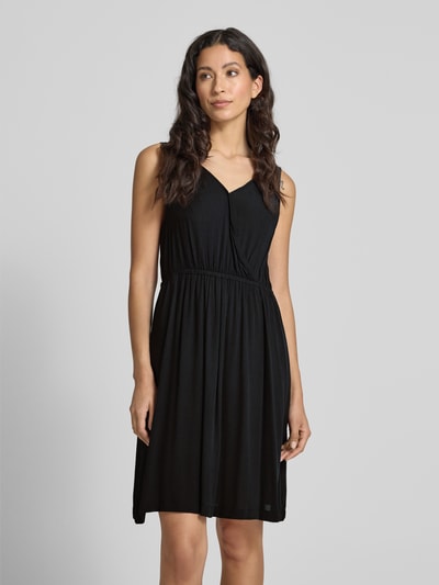 ICHI Knielanges Kleid aus Viskose mit V-Ausschnitt Modell 'MARRAKECH' Black 4