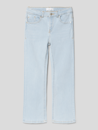 Mango Flared Cut Jeans mit Knopfleiste Hellblau 1