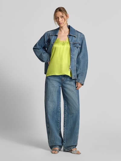 Cph Muse Regular Fit Top aus Viskose-Mix mit Seiden-Anteil Modell 'Silia' Oliv 1