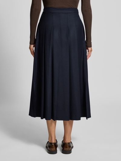 Weekend Max Mara Spódnica kopertowa rozkloszowana z mieszanki żywej wełny model ‘FASTOSO’ Granatowy 5