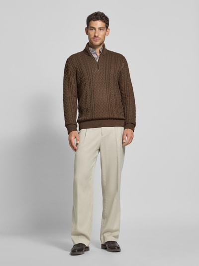 Jack & Jones Premium Gebreide pullover met ribboorden, model 'BLUSEAN' Olijfgroen - 1