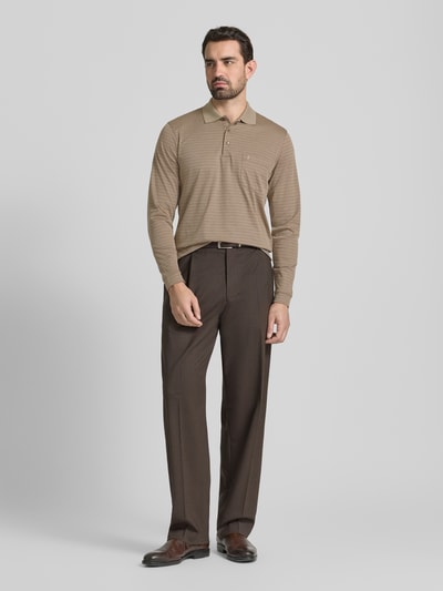 RAGMAN Regular Fit Poloshirt mit Brusttasche Modell 'Fineliner' Sand 1