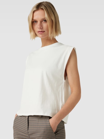VERO MODA T-Shirt mit geripptem Rundhalsausschnitt Offwhite 3